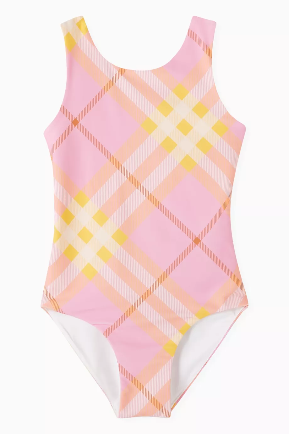 Buy Burberry Pink Check Print One piece Swimsuit for Girls Online Ounass Kuwait