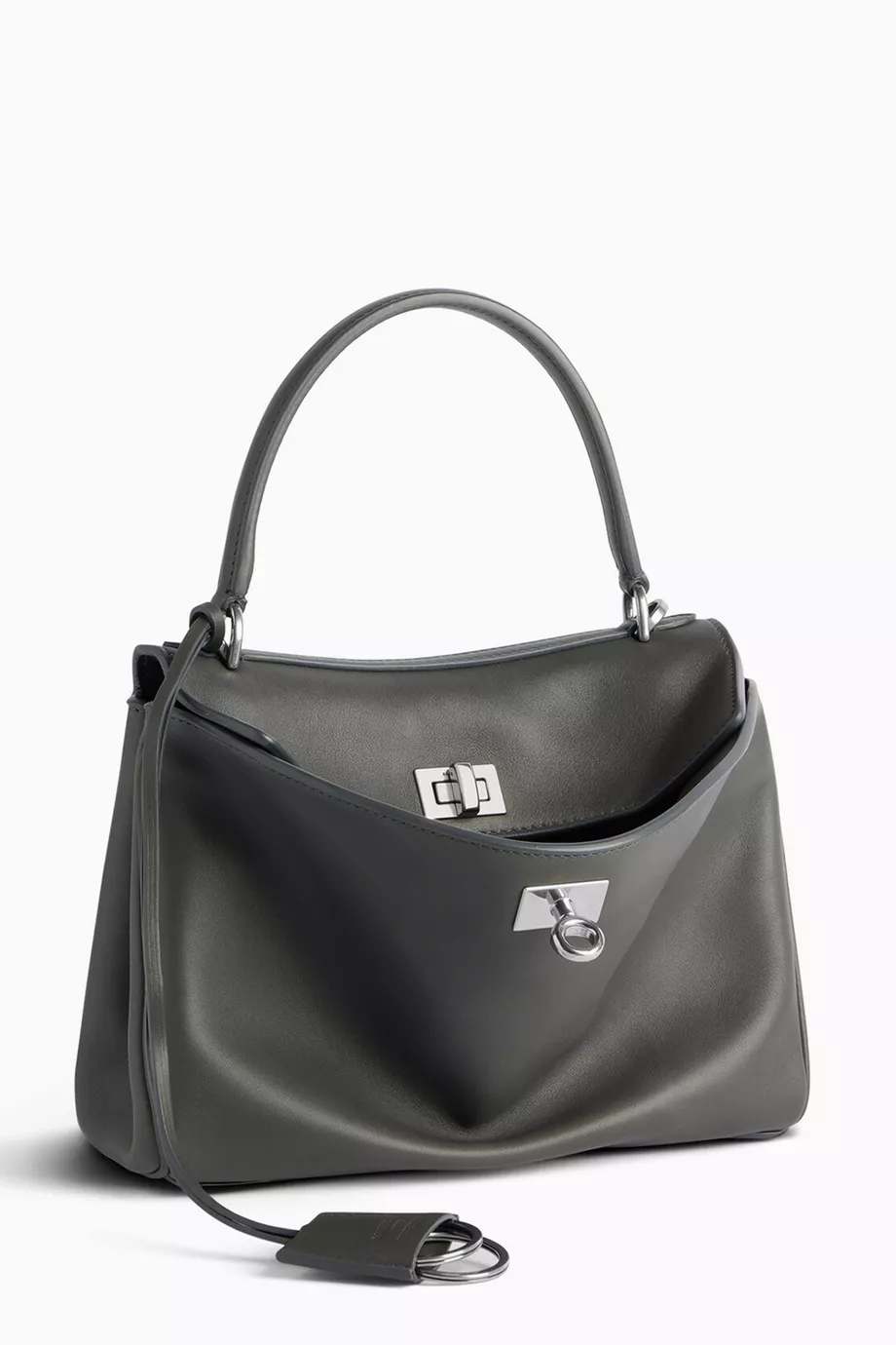 Buy Balenciaga Grey Mini Rodeo Handbag in Calfskin for Women