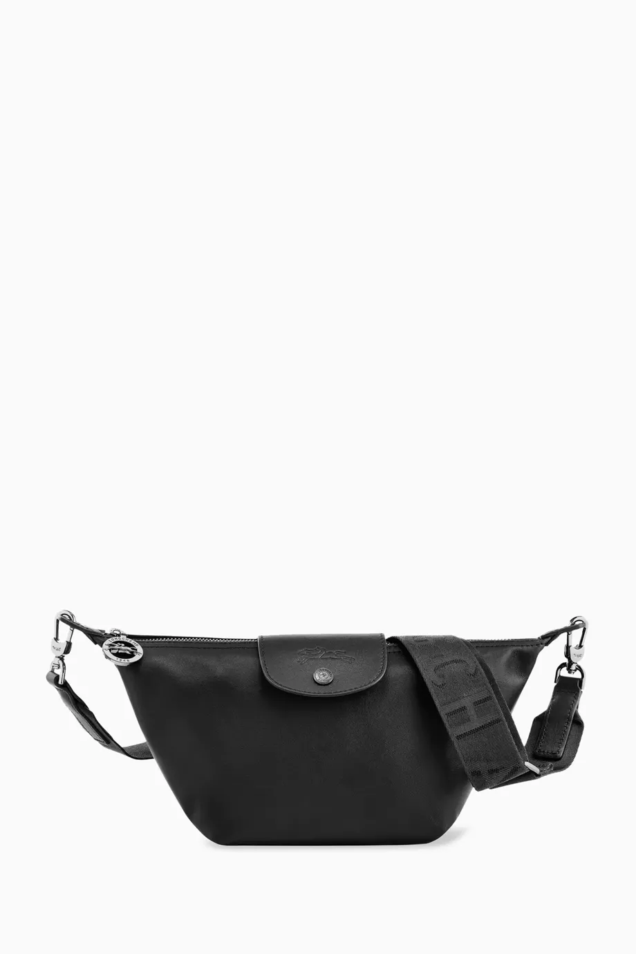 Buy Longchamp Black Mini Le Pliage Xtra Crossbody Bag in Leather