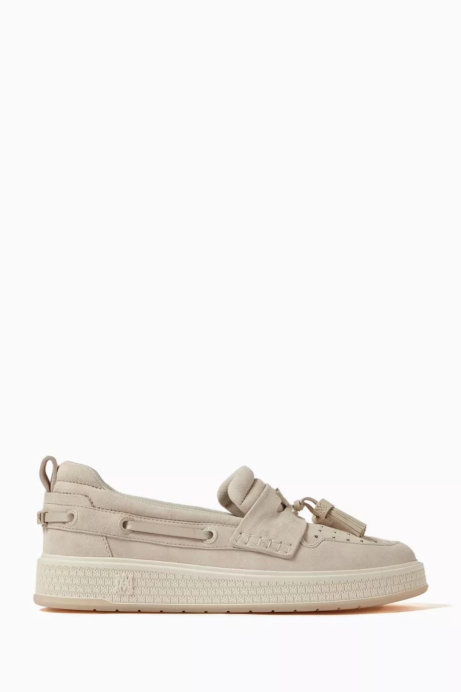 Buy Amiri Neutral MA Tassel Hybrid Loafers in Suede  display picture 3