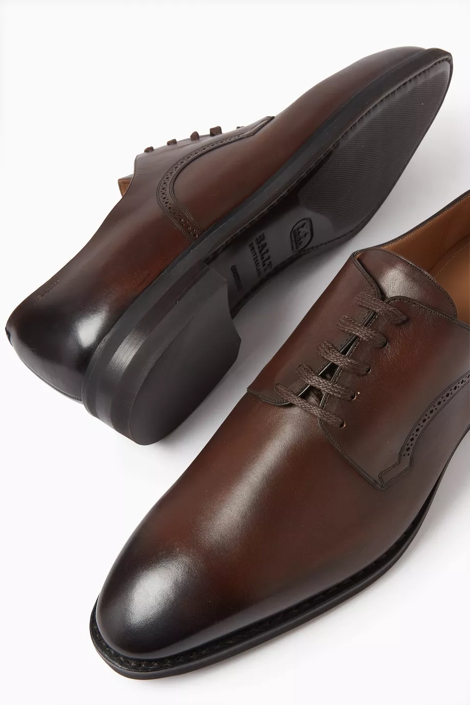 Buy Bally Brown Scrivani Derby Shoes in Leather for Men  display picture 1