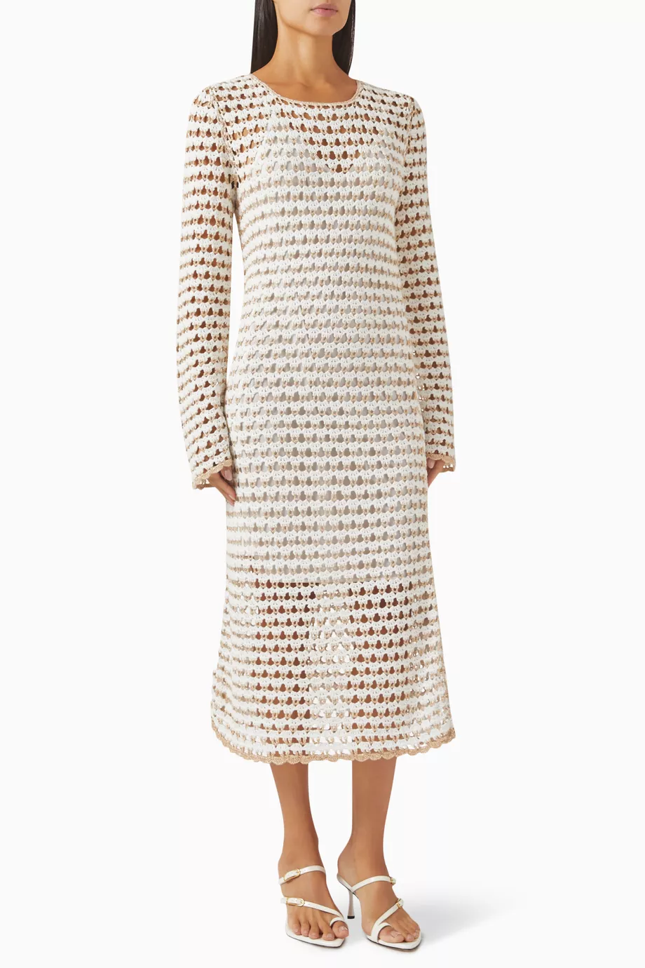 knee length dresses for ladies Zimmermann Tallow Printed Silk Midi Dress  Balardi
