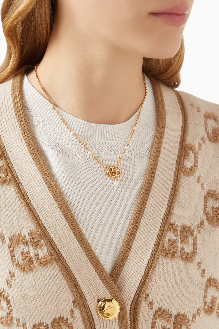 Buy Gucci Gold GG Marmont Pendant Necklace for Women Online
