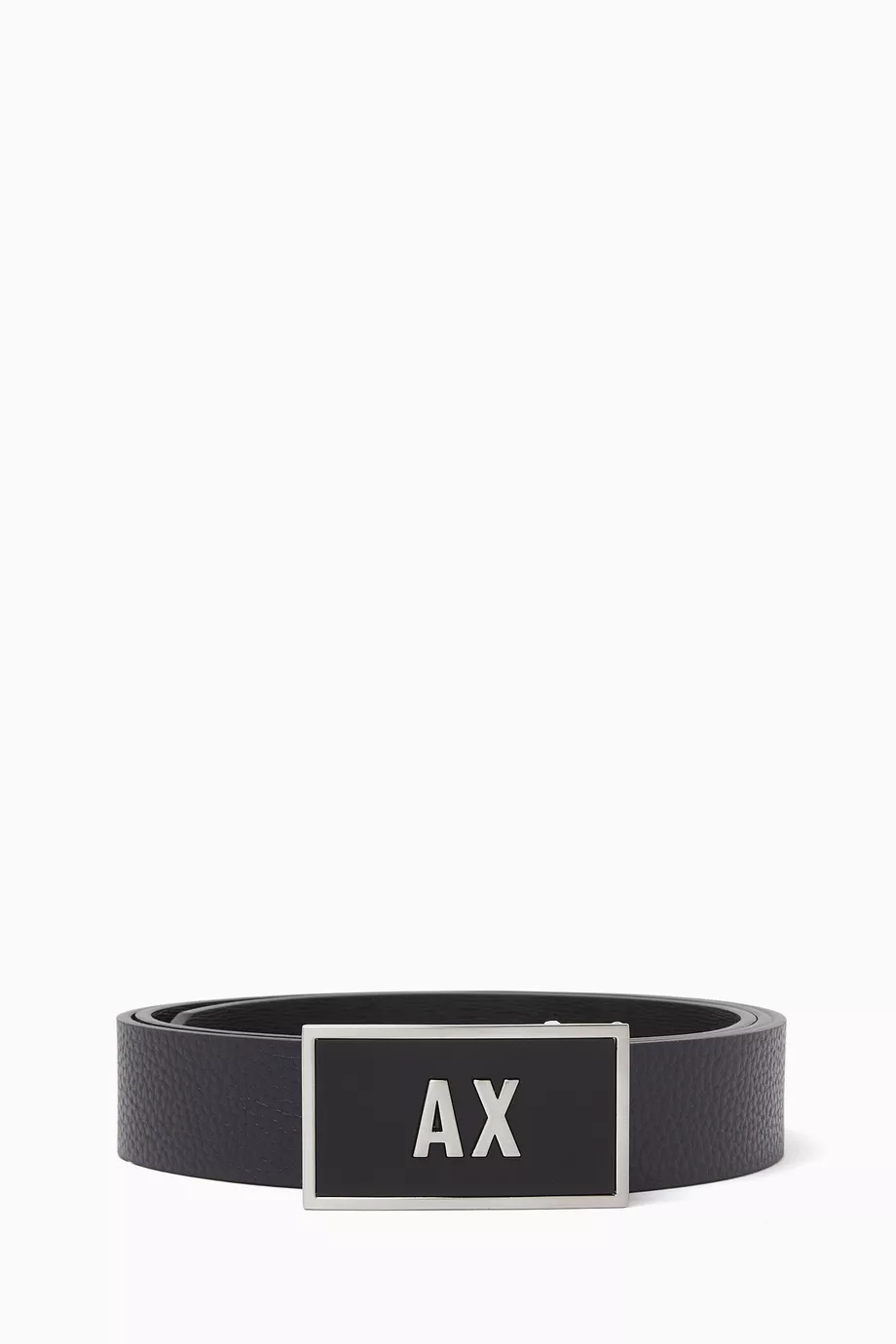 Buy Armani Exchange Black AX Logo Double-buckle Belt for Men
