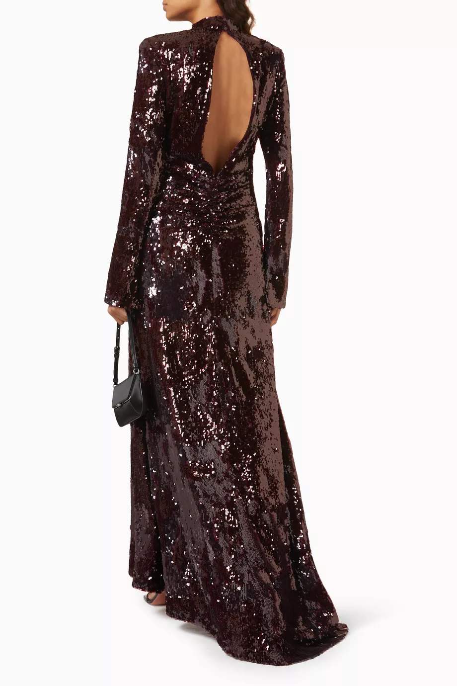 【an】ツイードドレス [AOC3745-NV-S240902] Buy Rotate Birger Christensen Burgundy Sequin-embellished Maxi