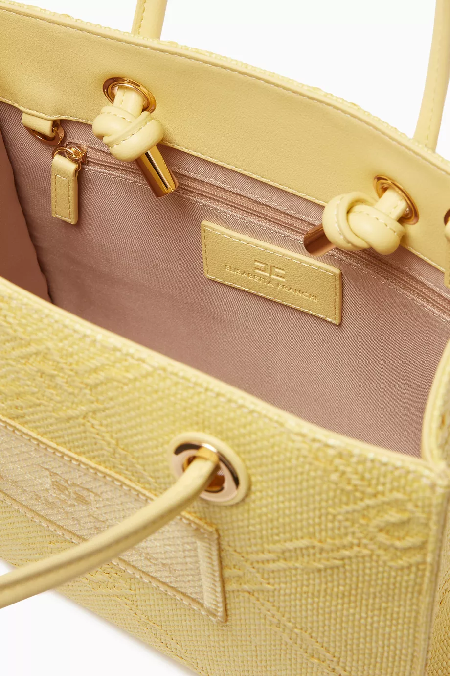 トートバッグ Elisabetta Franchi SMALL TOTE RAFIA JACQUARD Small tote bag in jacquard raffia | Elisabetta Franchi