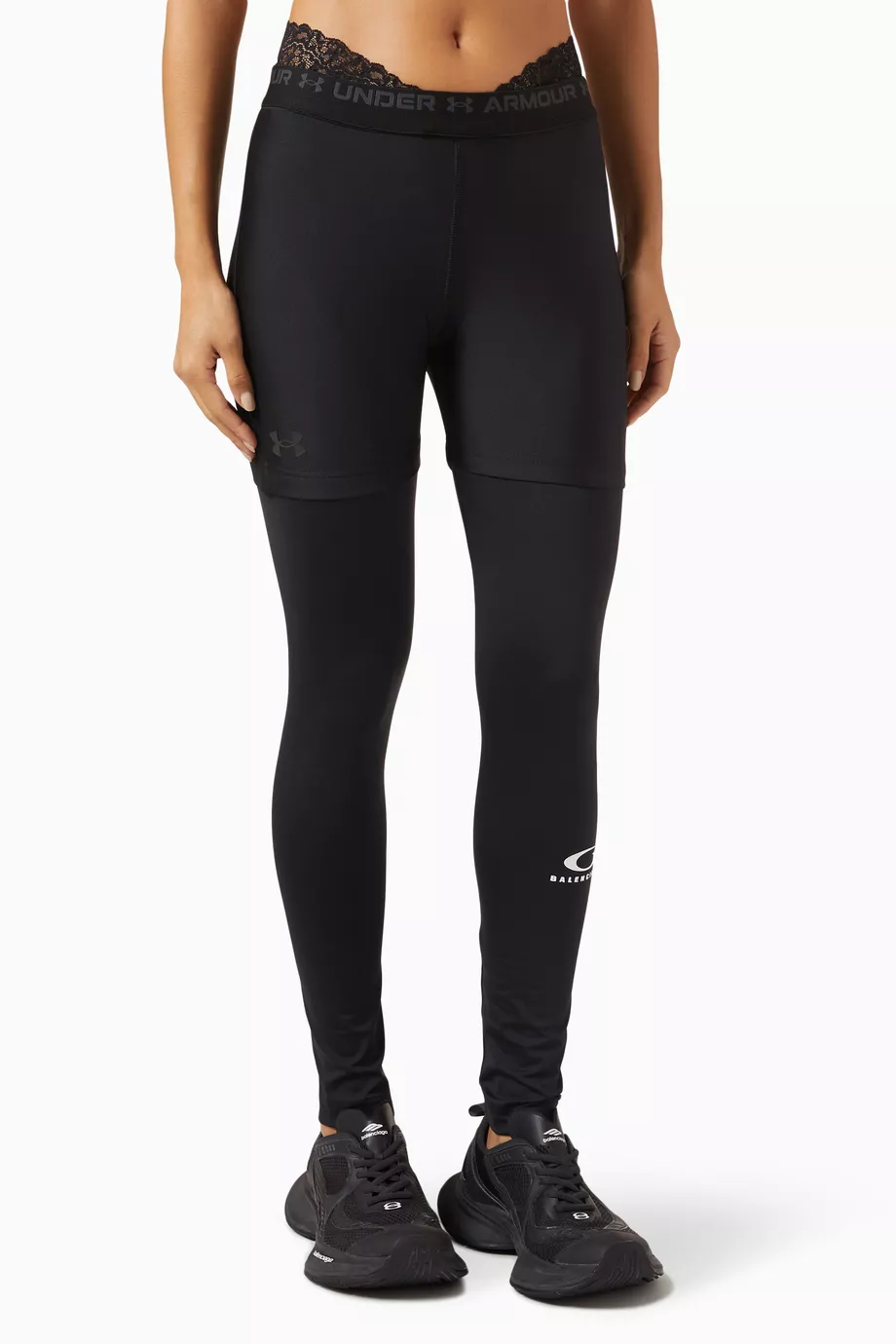 Buy Balenciaga Black x Under Armour Layered Leggings in