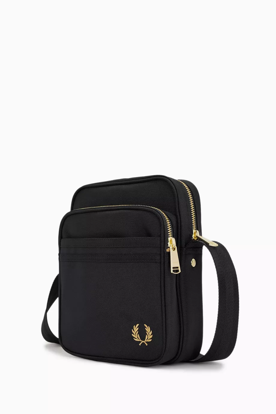 Buy Fred Perry Black Textured Crossbody Bag in Recycled