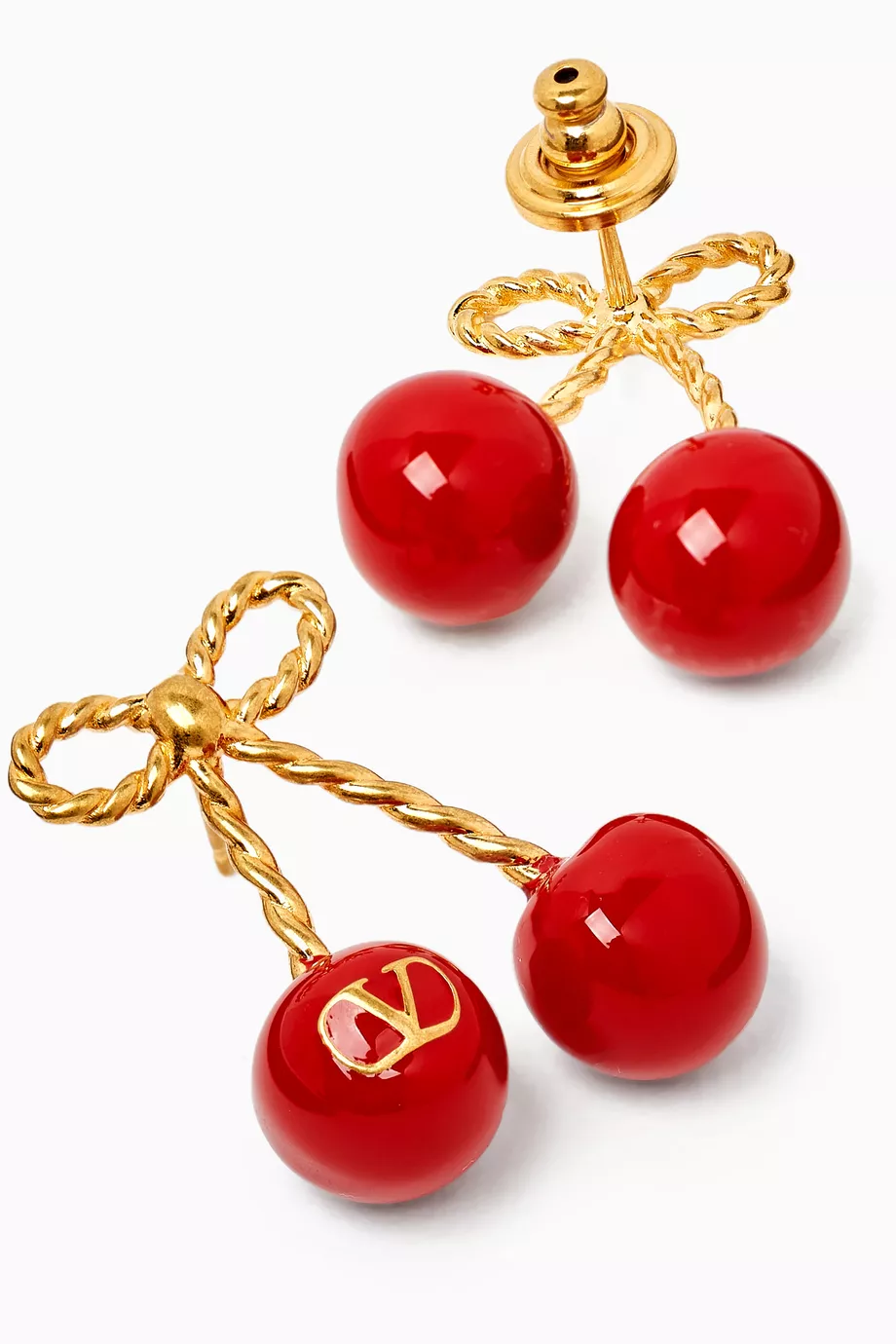 ピアス Valentino Garavani Two-Tone Enamel And l Vlogo Earrings Valentino Garavani Two-tone Enamel And Metal Vlogo Earrings