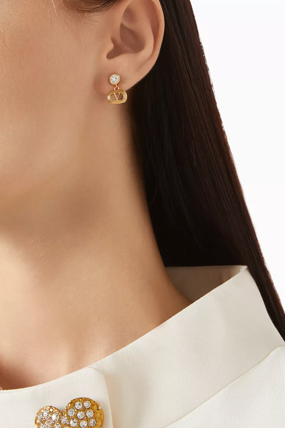 Buy Valentino Garavani Metallic Oval Swarovski® Earrings in
