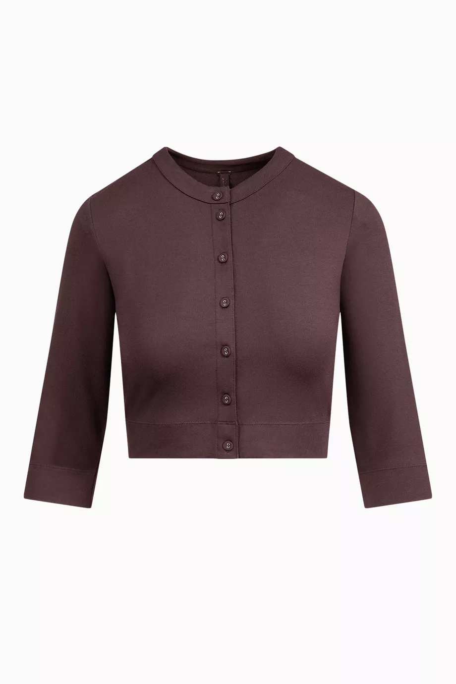 Buy SKIMS Burgundy Smooth Lounge Cropped Cardigan for Women Online