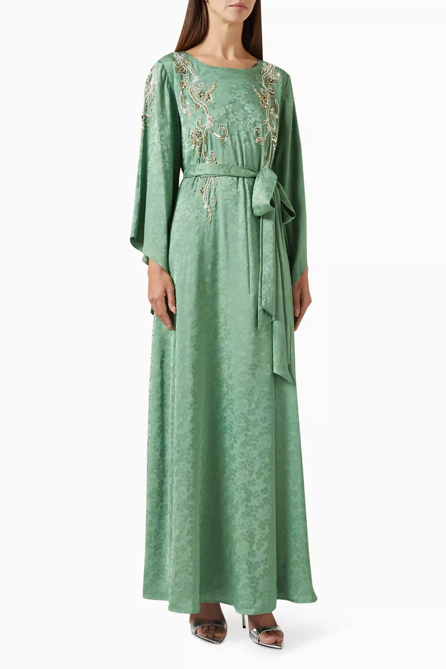 sachin and babi light blue dress Denim Alika Istanbul Alchemy Belted Kaftan main image 0