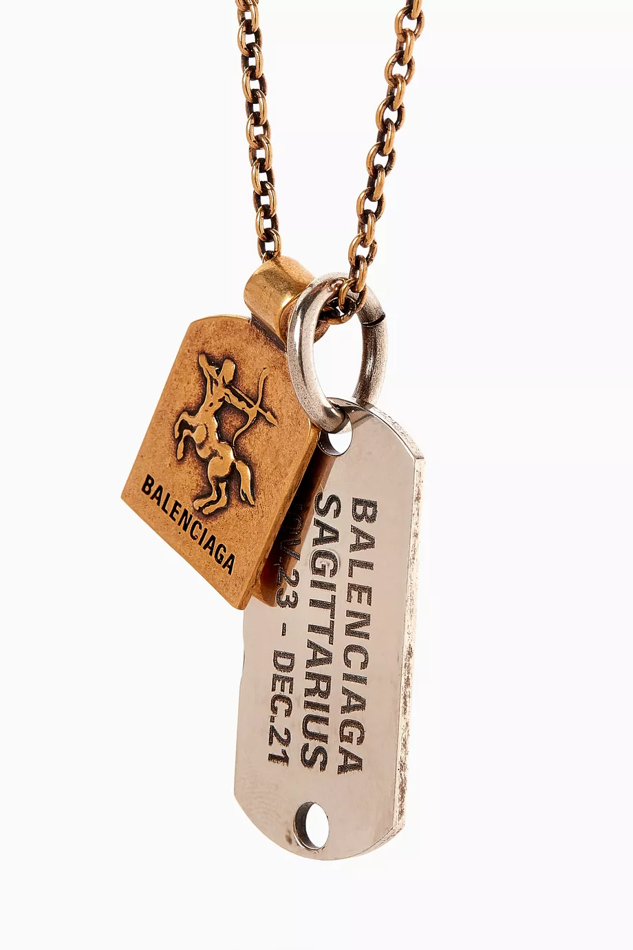Balenciaga horoscope necklace 射手座 Buy Balenciaga Gold Sagittarius Horoscope Necklace in Brass for