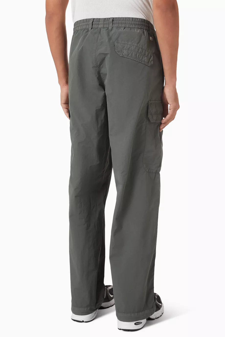 Buy C.P. Company Grey Cargo Lens Pants in Flatt Nylon for Men