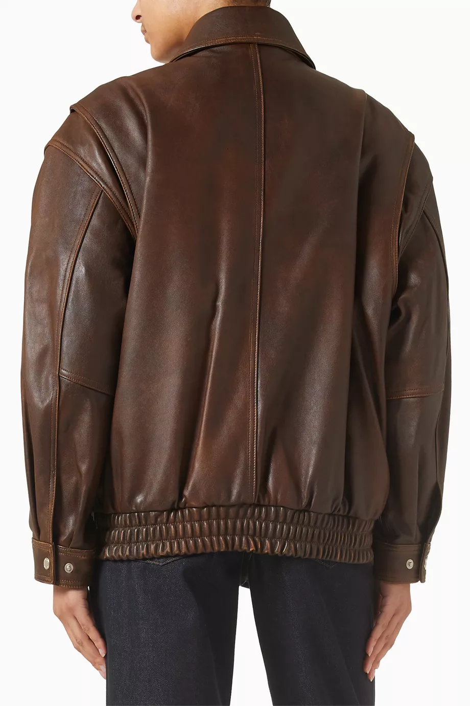 Buy Dunst Brown Unisex Oversized Blouson Jacket in Vintage Leather