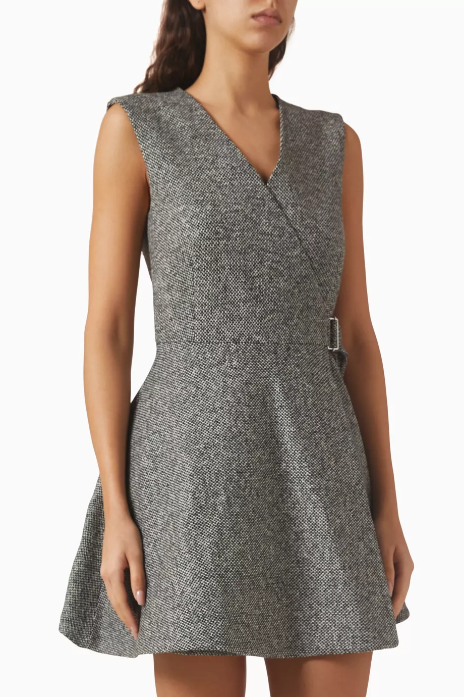 Buy COS Black Wrap Mini Dress in Tweed for Women Online | Ounass