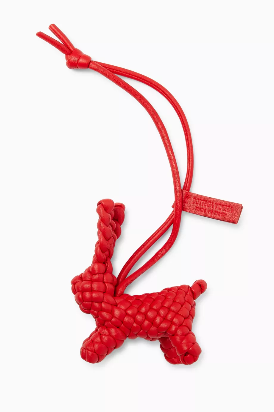Buy Bottega Veneta Red Rabbit Charm in Intreccio Leather for Men